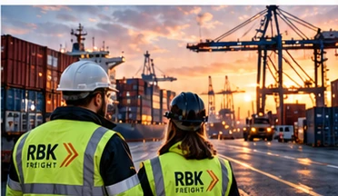 Freight logistics team at a container terminal