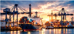 Sea freight container terminal